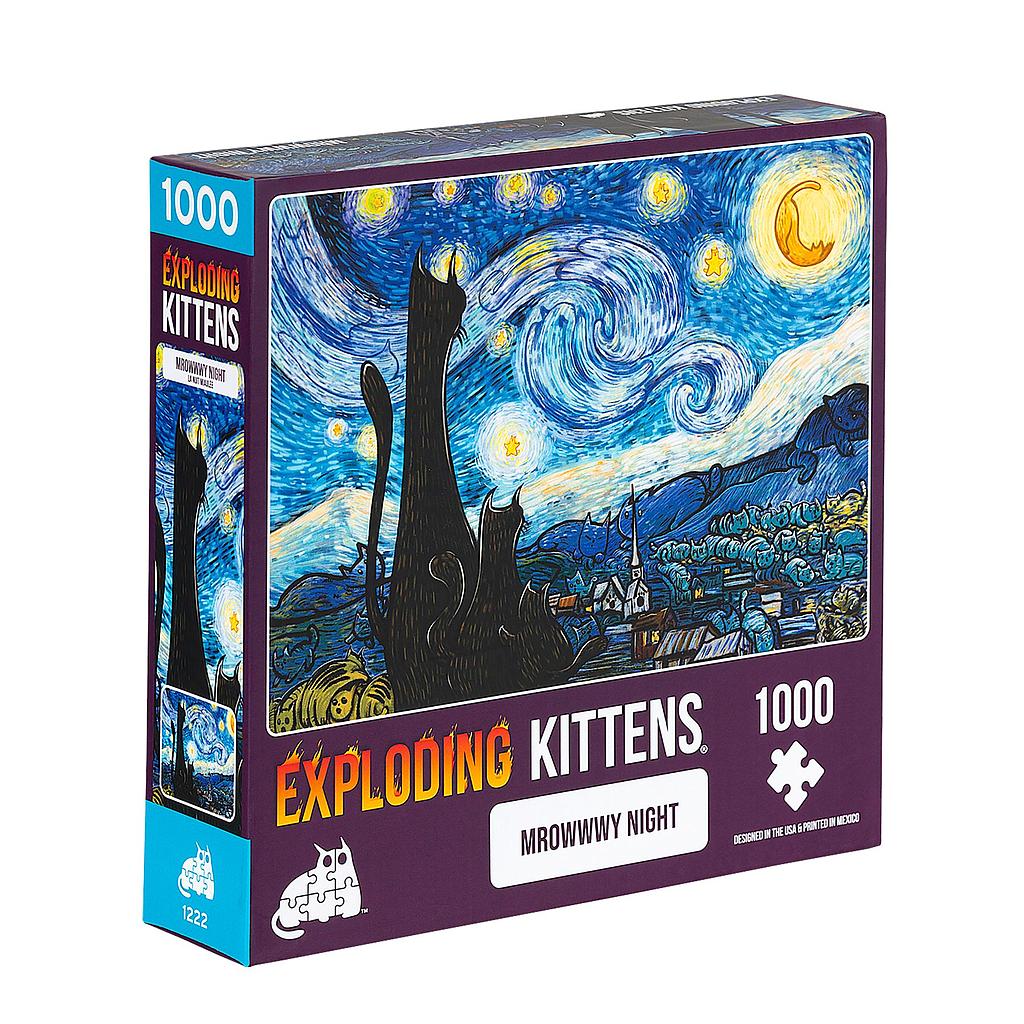 爆炸貓1000片拼圖: 星夜下的貓 英文版EXPLODING KITTENS 1000 PIECE PUZZLE MROWWWY NIGHT EN