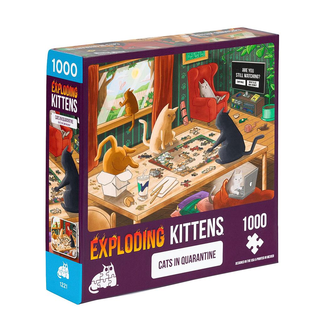 爆炸貓1000片拼圖: 隔離中的貓 英文版 EXPLODING KITTENS 1000 PIECE PUZZLE CATS IN QUARANTINE EN