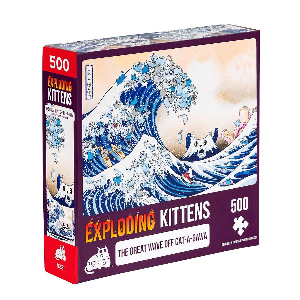 EXPLODING KITTENS 500 PIECE PUZZLE THE GREAT WAVE OFF CAT-A-GAWA EN